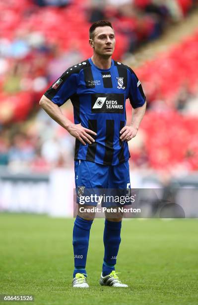Matt Bloomer of Cleethorpes Town in action during The Buildbase FA Vase Final between South Shields and Cleethorpes Town at Wembley Stadium on May...