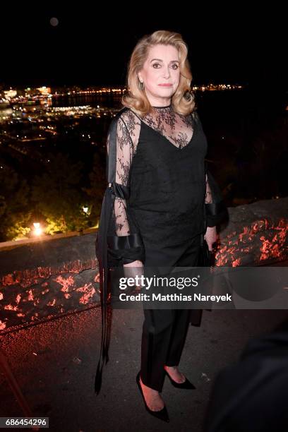 Catherine Deneuve attends the Women in Motion Awards Dinner at the 70th Cannes Film Festival at Place de la Castre on May 21, 2017 in Cannes, France.