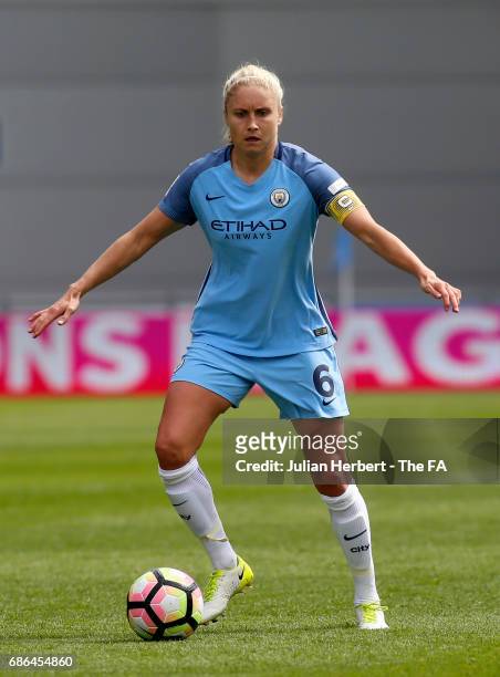 Steph Houghton of Manchester City Women in action during the WSL Spring Series Match between Manchester City Women and Yeovil Town Ladies at Etihad...