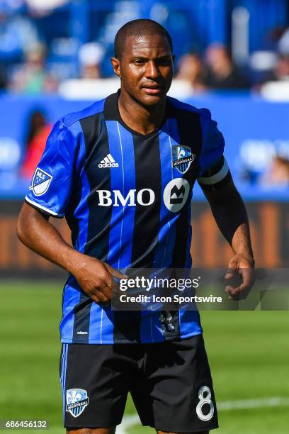 Look on Montreal Impact midfielder Patrice Bernier during the Portland Timbers versus the Montreal Impact game on May 20 at Stade Saputo in Montreal,...