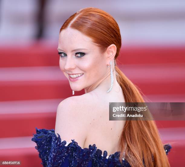 German model and actress Barbara Meier arrives for the film The Meyerowitz Stories in competition at the 70th annual Cannes Film Festival in Cannes,...