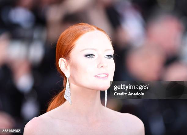 German model and actress Barbara Meier arrives for the film The Meyerowitz Stories in competition at the 70th annual Cannes Film Festival in Cannes,...