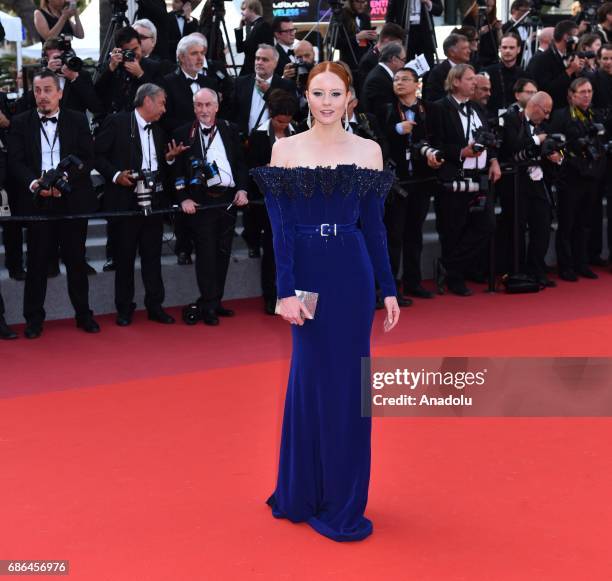 German model and actress Barbara Meier arrives for the film The Meyerowitz Stories in competition at the 70th annual Cannes Film Festival in Cannes,...