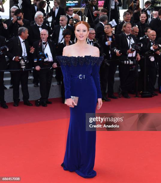 German model and actress Barbara Meier arrives for the film The Meyerowitz Stories in competition at the 70th annual Cannes Film Festival in Cannes,...