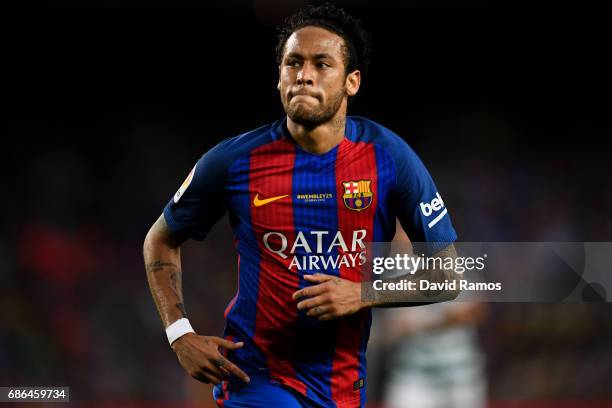 Neymar Jr. Of FC Barcelona looks on during the La Liga match between Barcelona and Eibar at Camp Nou on 21 May, 2017 in Barcelona, Spain.