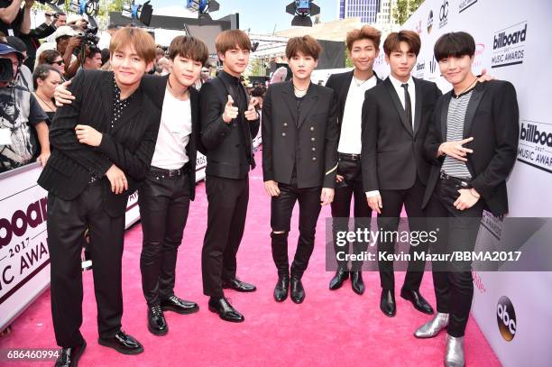 Music group BTS attends the 2017 Billboard Music Awards at T-Mobile Arena on May 21, 2017 in Las Vegas, Nevada.