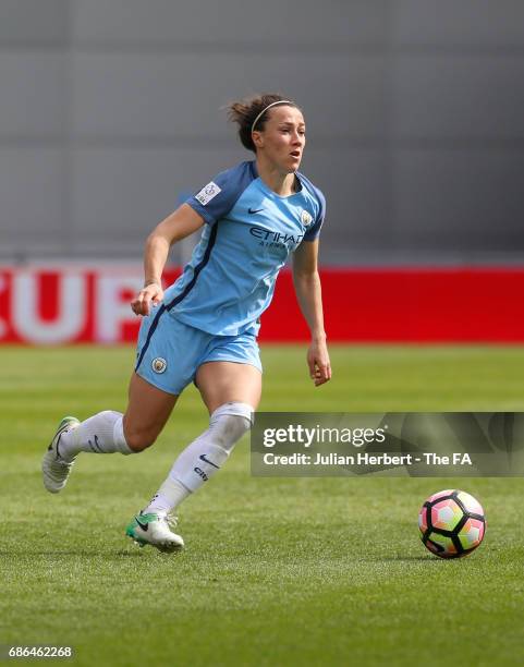 Lucy Bronze of Manchester City Women in action during the WSL Spring Series Match between Manchester City Women and Yeovil Town Ladies at Etihad...