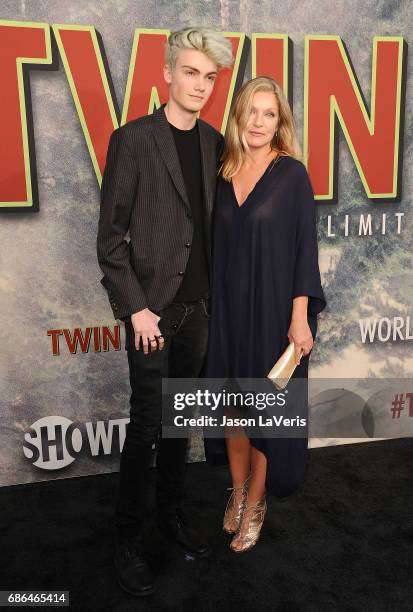 Actress Sheryl Lee and her son attend the premiere of "Twin Peaks" at Ace Hotel on May 19, 2017 in Los Angeles, California.