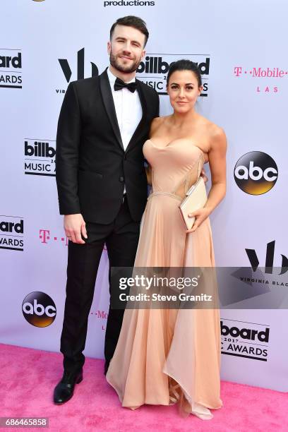 Singer Sam Hunt and Hannah Lee Fowler attend the 2017 Billboard Music Awards at T-Mobile Arena on May 21, 2017 in Las Vegas, Nevada.
