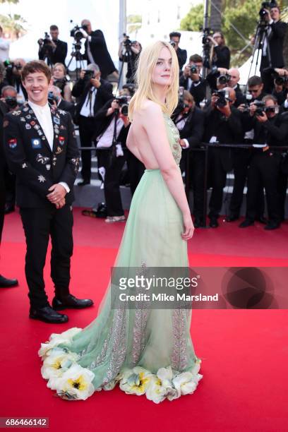 Actress Elle Fanning attends the "How To Talk To Girls At Parties" screening during the 70th annual Cannes Film Festival at on May 21, 2017 in...