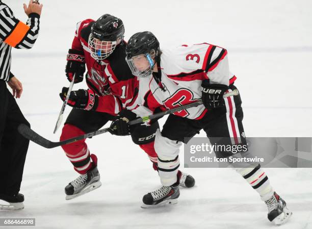 In this file photo, Eden Prairie Eagles forward Casey Mittelstadt skates against Elk River Elks forward Jenson Zerban during a prep hockey game at...