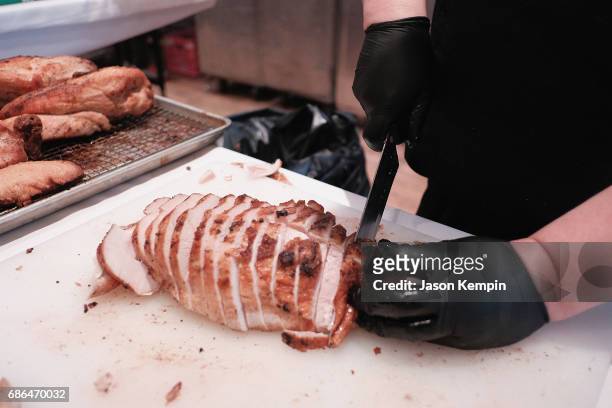 Chefs prepare food at the TNT Supper Club: Will Dinner event during TNT at Vulture Festival at West Edge on May 21, 2017 in New York City. 27031_001