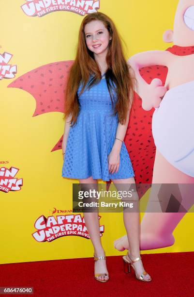 Actress Francesca Capaldi attends premiere of DreamWorks Animation and 20th Century Fox's 'Captain Underpants' at Regency Village Theatre on May 21,...