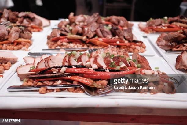 Food on display at the TNT Supper Club: Will Dinner event during TNT at Vulture Festival at West Edge on May 21, 2017 in New York City. 27031_001