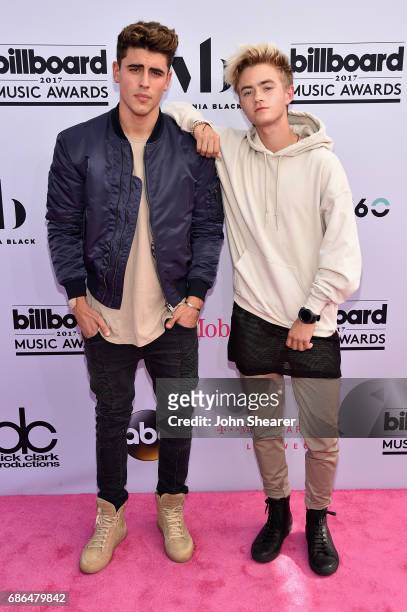 Singers Jack Gilinsky and Jack Johnson for Jack & Jack attend the 2017 Billboard Music Awards at T-Mobile Arena on May 21, 2017 in Las Vegas, Nevada.