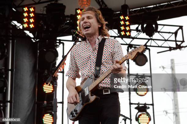 Alex Kapranos of Franz Ferdinand performs at the Katz's Stage during 2017 Hangout Music Festival on May 21, 2017 in Gulf Shores, Alabama.