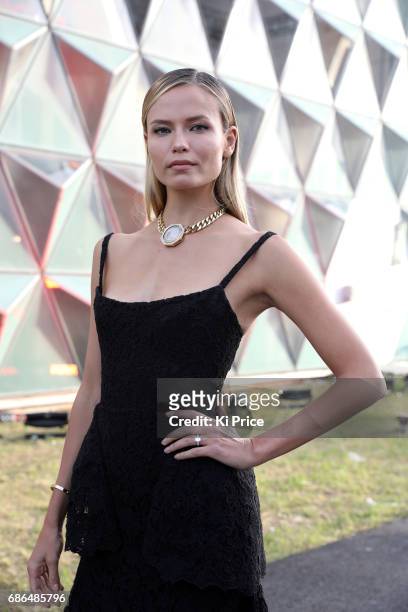 Natasha Poly backstage at the Fashion for Relief event during the 70th annual Cannes Film Festival at Aeroport Cannes Mandelieu on May 21, 2017 in...