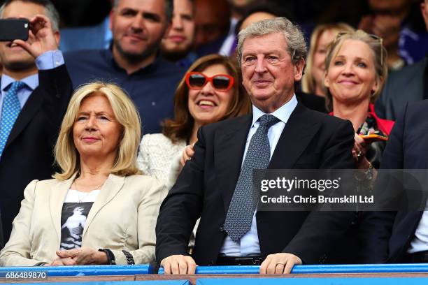 Roy Hodgson looks on during the Premier League match between Chelsea and Sunderland at Stamford Bridge on May 21, 2017 in London, England.