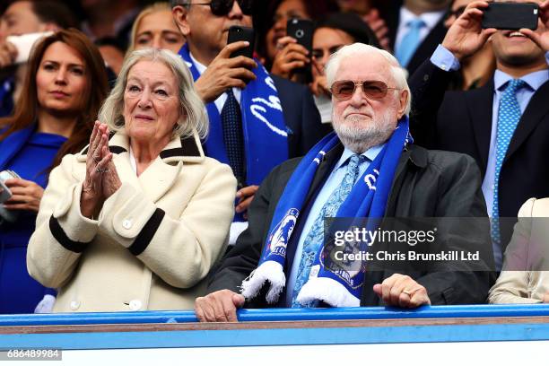 Ex-Chelsea chairman Ken Bates looks on during the Premier League match between Chelsea and Sunderland at Stamford Bridge on May 21, 2017 in London,...