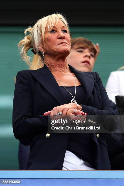 Sue Terry, mother of John Terry of Chelsea, looks on during the Premier League match between Chelsea and Sunderland at Stamford Bridge on May 21,...