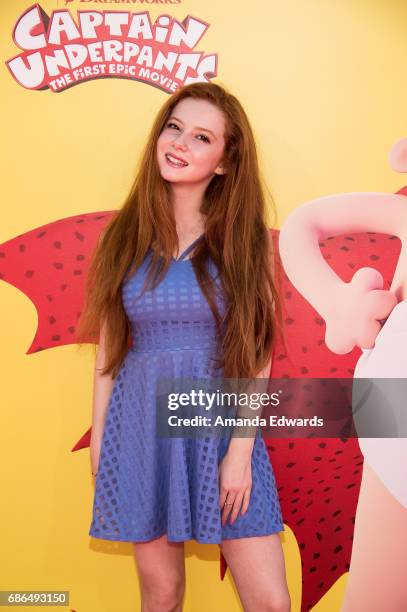 Actress Francesca Capaldi arrives at the premiere of 20th Century Fox's "Captain Underpants: The First Epic Movie" at the Regency Village Theatre on...
