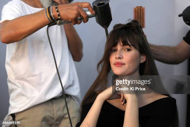 Vanessa Moody backstage at the Fashion for Relief event during the 70th annual Cannes Film Festival at Aeroport Cannes Mandelieu on May 21, 2017 in...