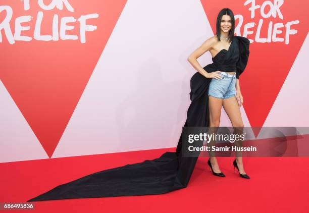 Kendall Jenner attends the Fashion for Relief event during the 70th annual Cannes Film Festival at Aeroport Cannes Mandelieu on May 21, 2017 in...