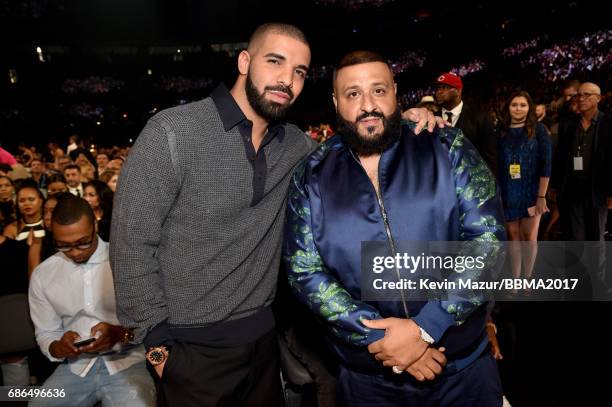 Recording artists Drake and DJ Khaled attend the 2017 Billboard Music Awards at T-Mobile Arena on May 21, 2017 in Las Vegas, Nevada.