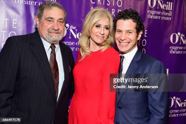 Dan Lauria, Judith Light and Thomas Kail arrive at The Eugene O'Neill Theater Centers to the Monte Cristo Awards honoring Judith Light on May 21,...