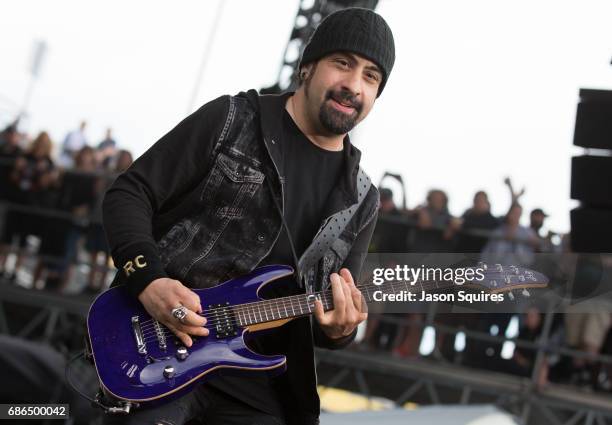 Musician Rob Caggiano of Volbeat performs at MAPFRE Stadium on May 21, 2017 in Columbus, Ohio.