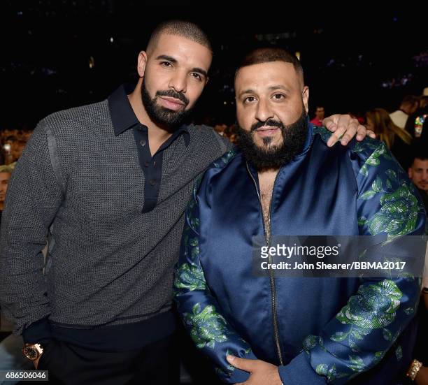 Recording artists Drake and DJ Khaled attend the 2017 Billboard Music Awards at T-Mobile Arena on May 21, 2017 in Las Vegas, Nevada.