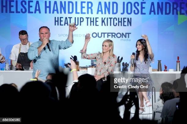 Chef Jose Andres and Chelsea Handler speak onstage at the Chelsea Handler and Chef Jose Andres Heat Up The Kitchen panel during the 2017 Vulture...