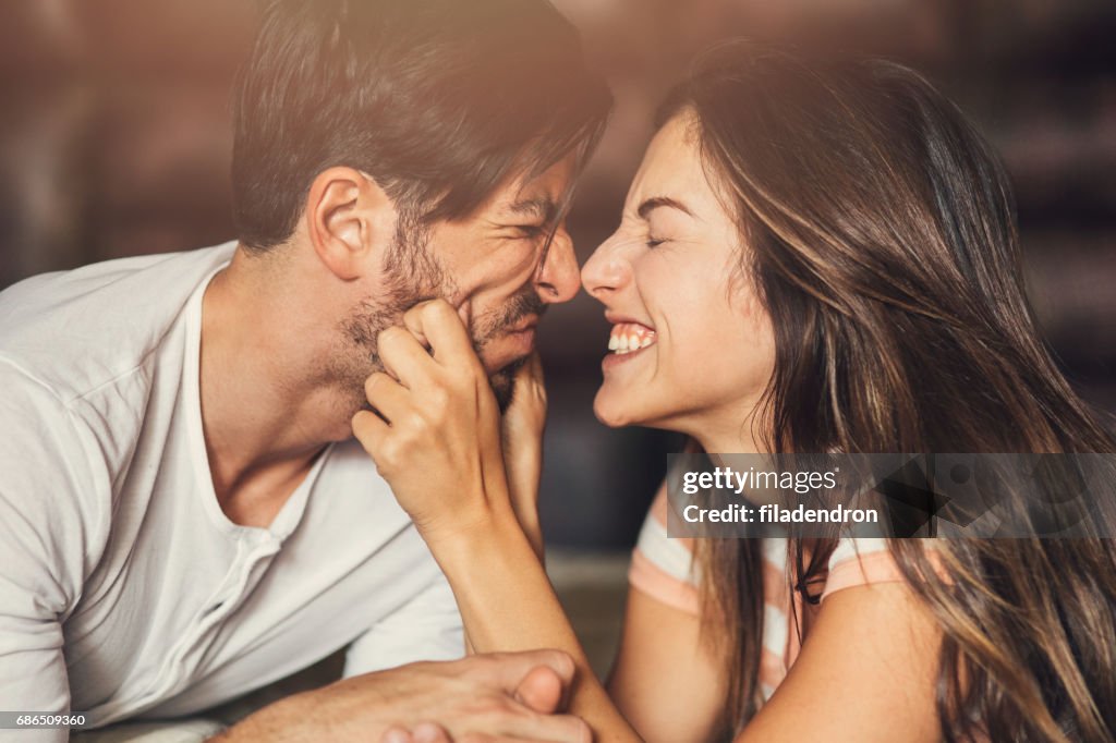 Goofy young couple