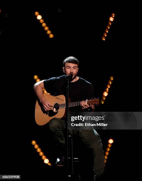 Recording artist Sam Hunt performs onstage during the 2017 Billboard Music Awards at T-Mobile Arena on May 21, 2017 in Las Vegas, Nevada.