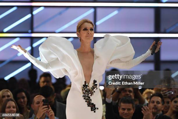 Singer Celine Dion performs onstage during the 2017 Billboard Music Awards at T-Mobile Arena on May 21, 2017 in Las Vegas, Nevada.