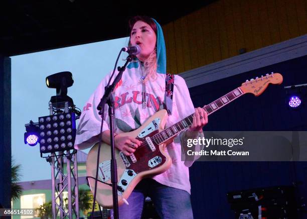 Emily Kokal of Warpaint performs at the Mermaid Stage during 2017 Hangout Music Festival on May 21, 2017 in Gulf Shores, Alabama.