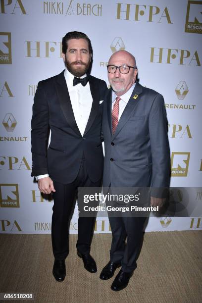 Actor Jake Gyllenhaal and Lorenzo Soria attend the Hollywood Foreign Press Association's 2017 Cannes Film Festival Event in honour of the...