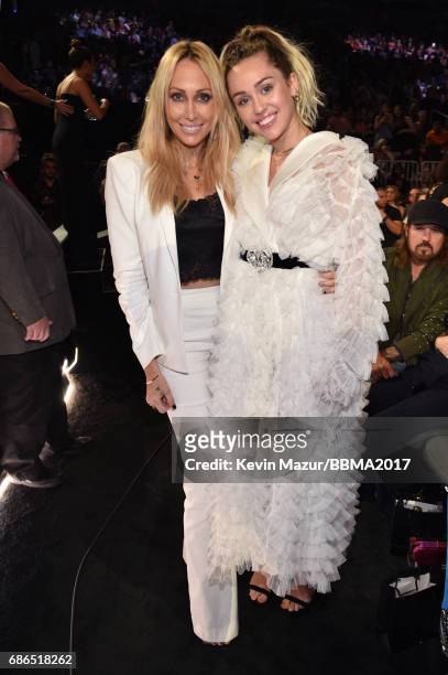 Tish Cyrus and recording artist Miley Cyrus attend the 2017 Billboard Music Awards at T-Mobile Arena on May 21, 2017 in Las Vegas, Nevada.