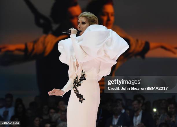 Singer Celine Dion performs onstage during the 2017 Billboard Music Awards at T-Mobile Arena on May 21, 2017 in Las Vegas, Nevada.