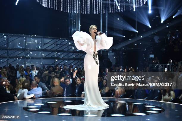 Recording artist Celine Dion performs onstage during the 2017 Billboard Music Awards at T-Mobile Arena on May 21, 2017 in Las Vegas, Nevada.