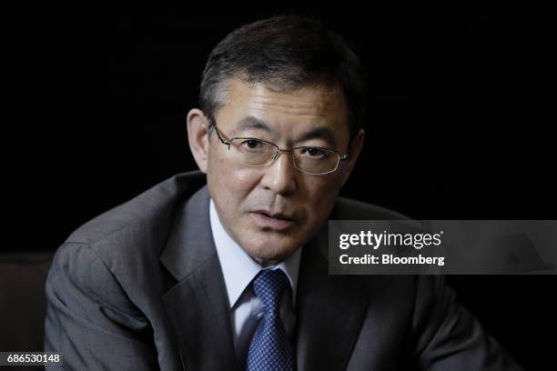 Yasuyuki Yoshinaga, president and chief executive officer of Subaru Corp., speaks during an interview in Tokyo, Japan, on Friday, May 19, 2017....