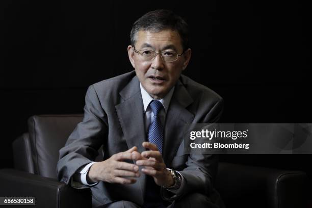 Yasuyuki Yoshinaga, president and chief executive officer of Subaru Corp., speaks during an interview in Tokyo, Japan, on Friday, May 19, 2017....