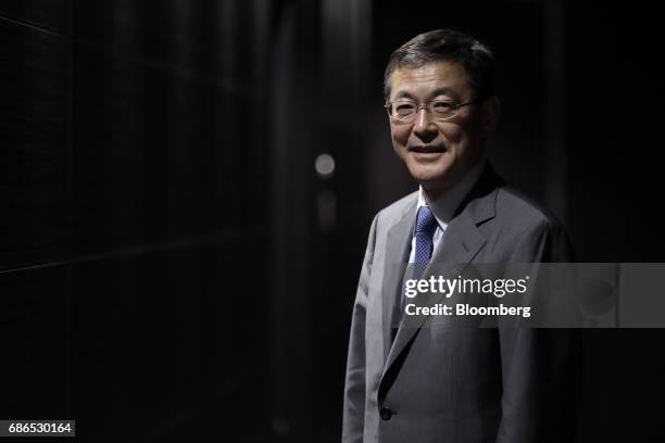 Yasuyuki Yoshinaga, president and chief executive officer of Subaru Corp., poses for a photograph after an interview in Tokyo, Japan, on Friday, May...