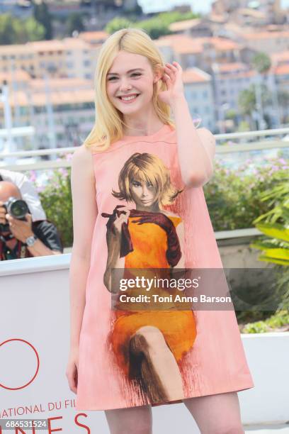 Elle Fanning attends the "How To Talk To Girls At Parties" Photocall during the 70th annual Cannes Film Festival at Palais des Festivals on May 21,...