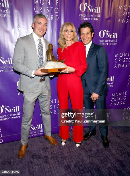 Eugene O'Neill Theater Center Executive Director Preston Whiteway, honoree Judith Light and Thomas Kail attend the 17th Annual Monte Cristo Award at...