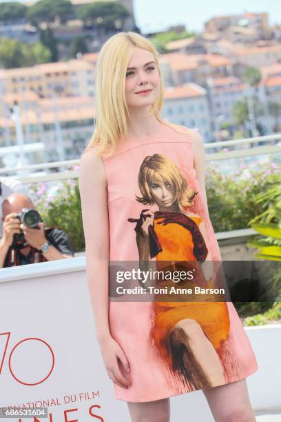 Elle Fanning attends the "How To Talk To Girls At Parties" Photocall during the 70th annual Cannes Film Festival at Palais des Festivals on May 21,...