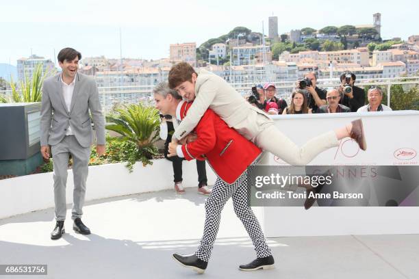 Director John Cameron Mitchell and actor Alex Sharp attend the "How To Talk To Girls At Parties" Photocall during the 70th annual Cannes Film...