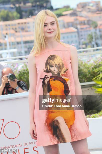 Elle Fanning attends the "How To Talk To Girls At Parties" Photocall during the 70th annual Cannes Film Festival at Palais des Festivals on May 21,...