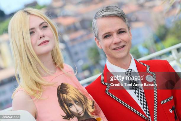 John Cameron and Elle Fanning attend the "How To Talk To Girls At Parties" Photocall during the 70th annual Cannes Film Festival at Palais des...