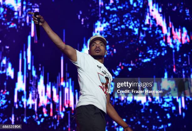 Chance The Rapper performs at the Surf Stage during 2017 Hangout Music Festival on May 21, 2017 in Gulf Shores, Alabama.